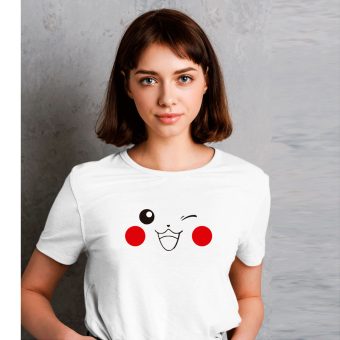 camiseta blanca mujer pikachu Regalos para hombres y mujeres
